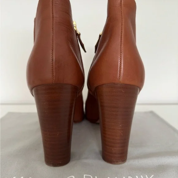 Manolo Blahnik Brusta Brown Leather Ankle Boots - Picture 8 of 8